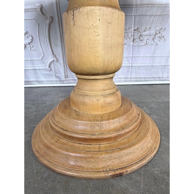 French Provincial Parquetry Drop-Leaf Pedestal Dining Table For Sale - Image 9 of 14