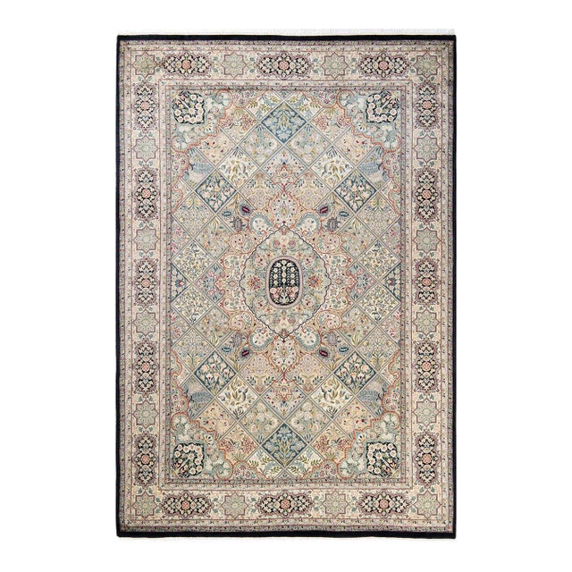Vintage Moroccan Hand Knotted Wool Area Rug, Black - 6'8" X 9'10" For Sale