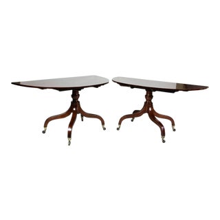 Irish Regency Two Pedestal Dining Table For Sale