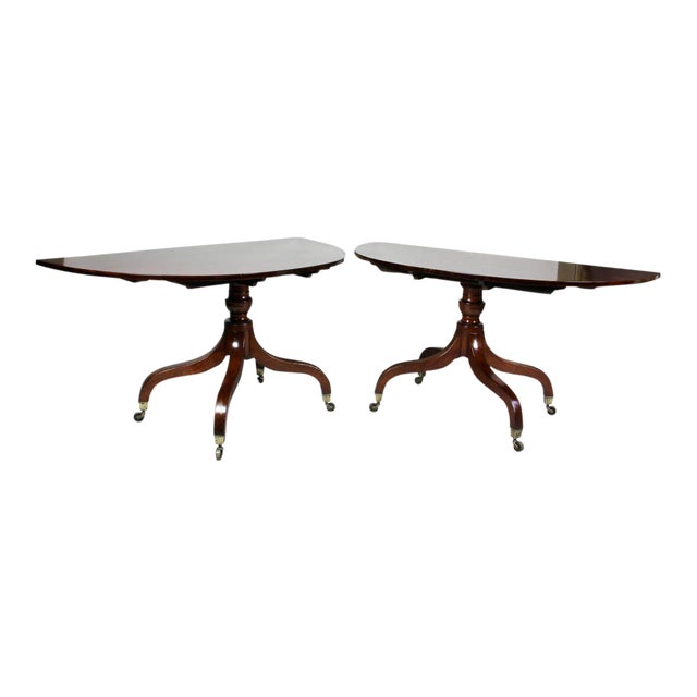 Irish Regency Two Pedestal Dining Table For Sale