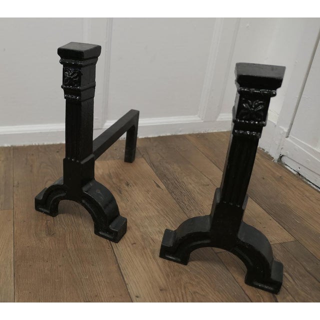 19th Century Iron Fire Dogs, Set of 2 For Sale - Image 4 of 7