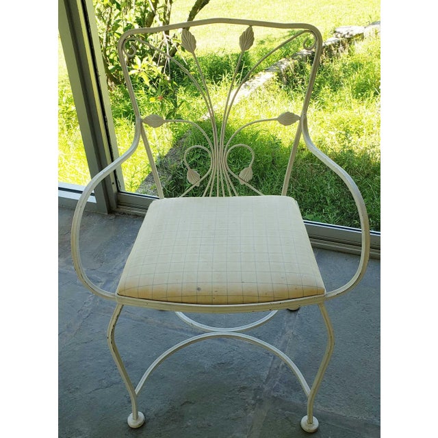 Vintage Wrought Iron Dining Table and Chairs For Sale - Image 4 of 12