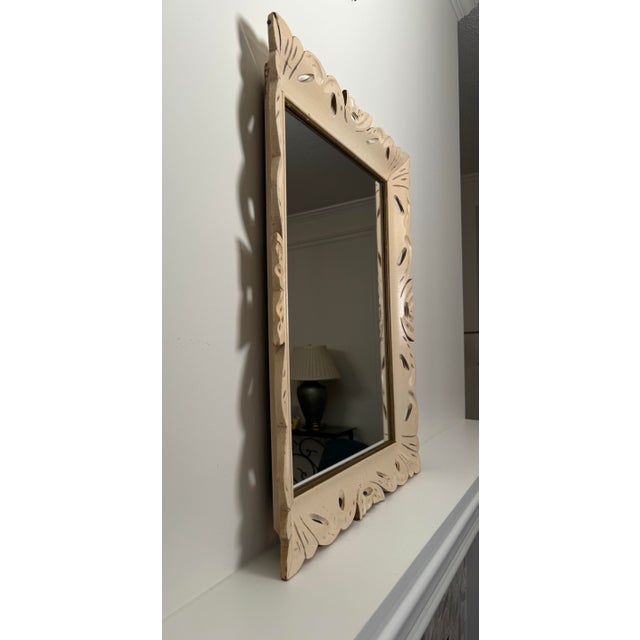Scandinavian Mid Century Solid Wood Wall Mirror For Sale - Image 4 of 12