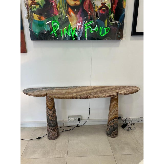 Eros Console Table in Argentine Onyx Marble attributed to Angelo Mangiarotti for Skipper, 1970s For Sale - Image 6 of 12