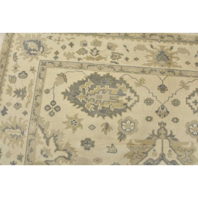 Oushak Rug 8’3” X 9’11” Ivory Wool Traditional Hand-Knotted Oriental Carpet For Sale In Philadelphia - Image 6 of 12