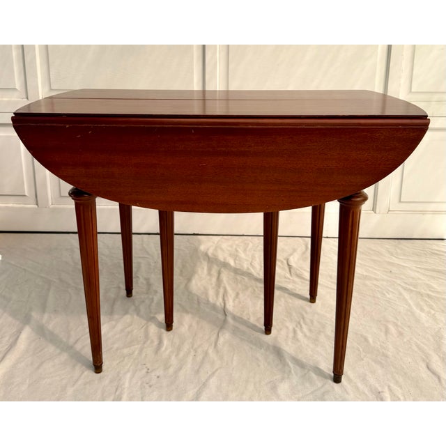 1940s Vintage Watertown Slide Multi-Function Mahogany Expanding Console-to-Dining Table For Sale - Image 5 of 12