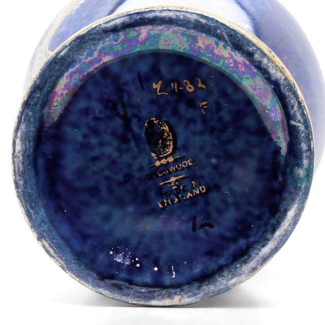 Blue Antique Wedgwood Makeig-Jones Fairyland Lustre Celestial Dragon Cabinet Vase For Sale - Image 8 of 10