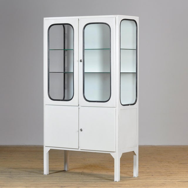 Vintage Glass and Iron Medical Cabinet, 1970s For Sale - Image 11 of 11