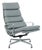 Eames Soft Pad Recliner for Herman Miller, Gray Leather Aluminum Group Lounge Chair For Sale