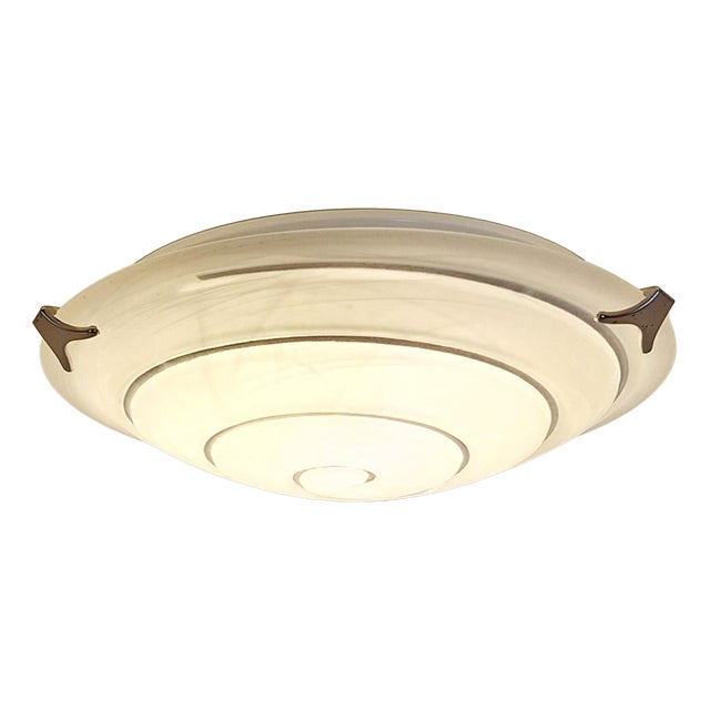 Vintage Ceiling Lamp with White Mottled Glass Shade, 2000s For Sale