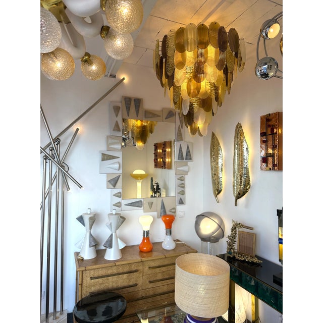 2020s Large Contemporary Chandelier Tan Brown Tapestry Murano Glass by Ad, Italy For Sale - Image 5 of 12