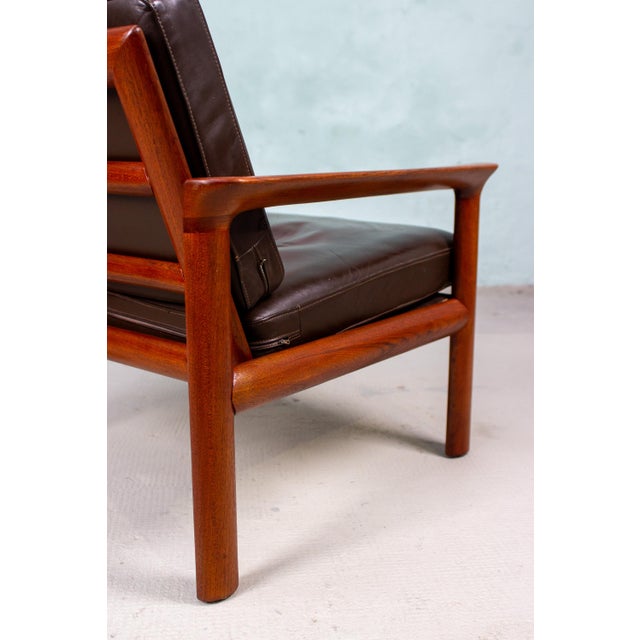 Brown Mid-Century Teak Lounge Chairs by Sven Ellekaer for Komfort, 1960s, Set of 2 For Sale - Image 8 of 18