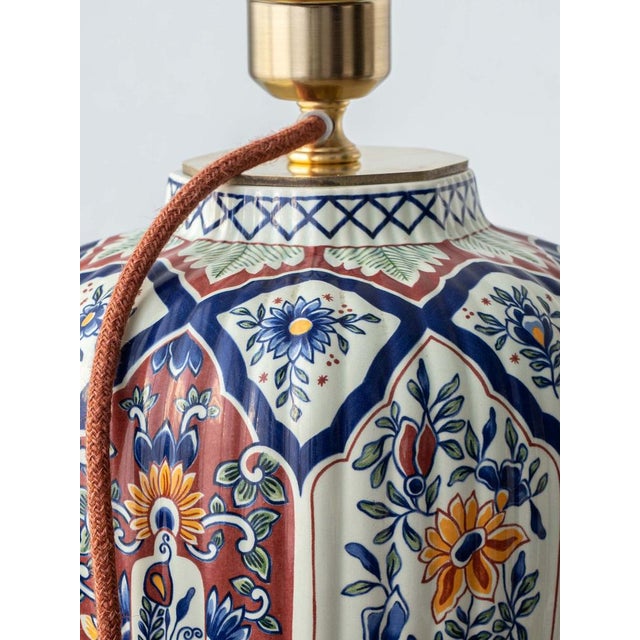 Belgian Polychrome Ceramic Table Lamp from Boch Frères, 1950s For Sale - Image 6 of 16