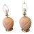 Large Pair of Vintage 1980s Art Deco Revival Grotto Shell Table Lamps - Peachy Pink For Sale