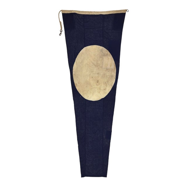 Large Vintage Distressed Cotton Nautical Signal Flag For Sale