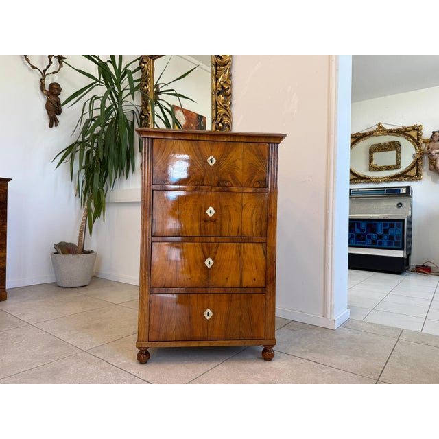 Biedermeier Week Chest in Walnut For Sale - Image 12 of 12