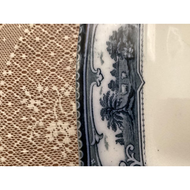Rare Antique Ford & Sons "Verona" Flow Blue Meat Serving Platter-Bruslem England-Cows For Sale - Image 11 of 13