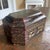 Chinese 19th-Century Chinese Export Lacquer Tea Caddy Box With Gilt and Painted Figural Cartouches For Sale - Image 3 of 7