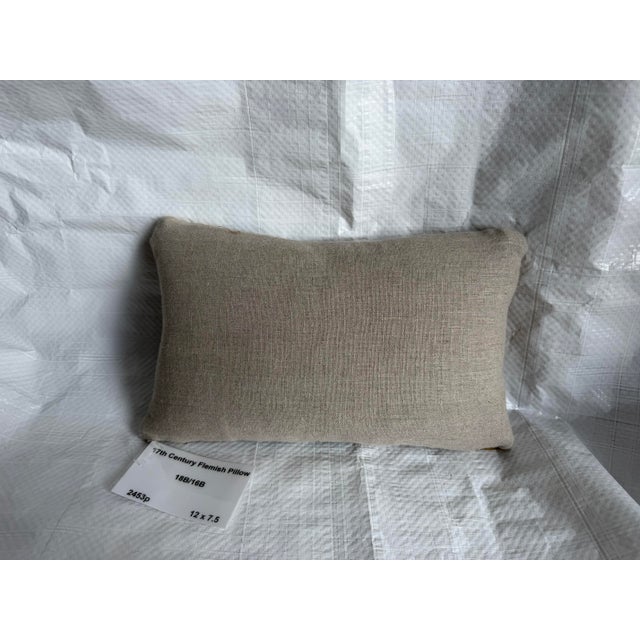 Textile 17th Century Brussels Portrait Tapestry Pillow For Sale - Image 7 of 7