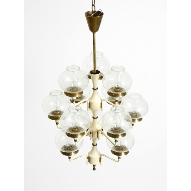 Metal Large Brass and Glass Tulip Hanging Lamp by Hans Agne Jakobsson, 1960s For Sale - Image 7 of 18