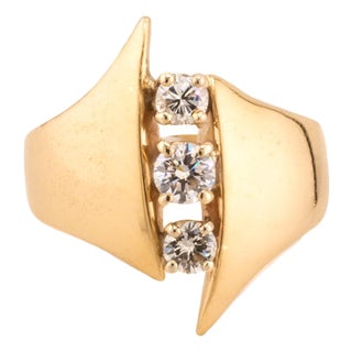 Late 20th Century 14k Diamond Ring, Size 8.5 For Sale