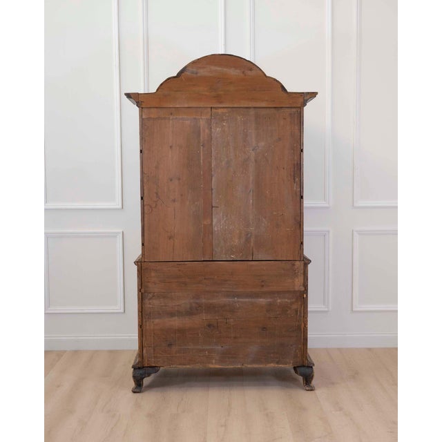 Black Period Rococo Cabinet with Glass Doors, circa 1820 For Sale - Image 8 of 9
