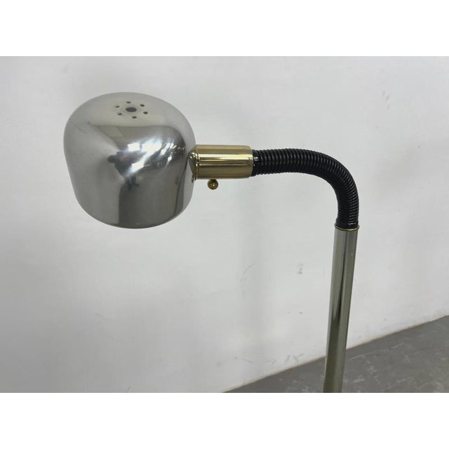 Mid-Century Modern Vintage Chrome Adjustable Floor Lamp, Mid Century Modern Office Lighting For Sale - Image 3 of 7