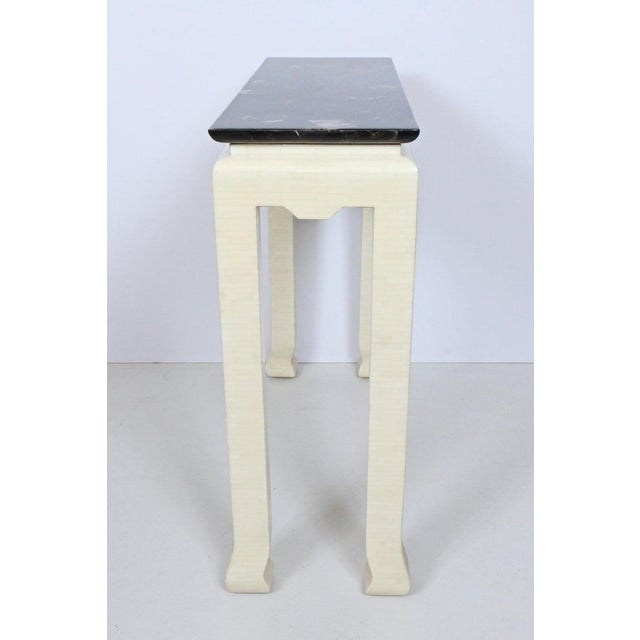 1980s Karl Springer Style Asian Motif Horn & Bone Console Table, 1980's For Sale - Image 5 of 13