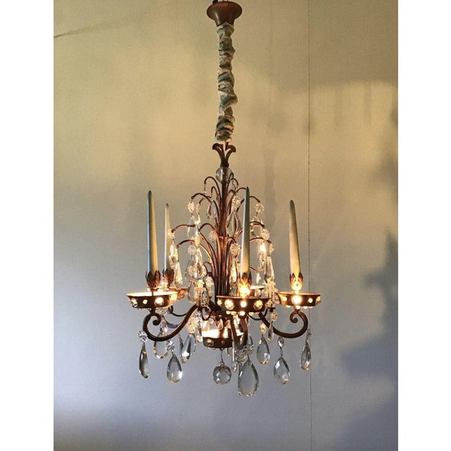 1920's French Antique Louis XV Style 18thc Rococo Maison Bagues Chandelier For Sale - Image 11 of 13
