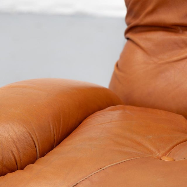 Italian Corolla Lounge Chair in Cognac Leather by I.P.E., 1970s For Sale - Image 11 of 16