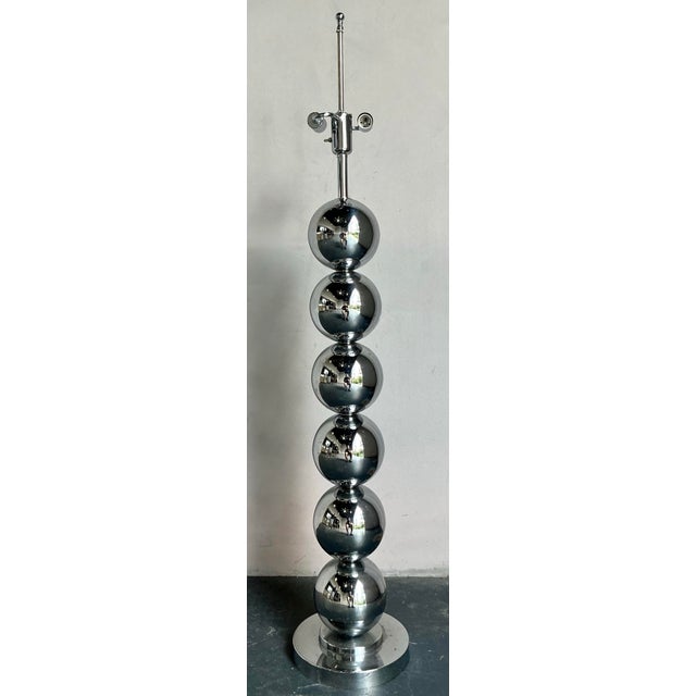 Vintage Boho Chrome Floor Lamp After Kovacs For Sale - Image 9 of 12