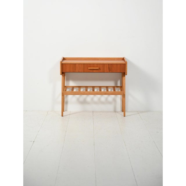 Scandinavian Bedside Table with Drawer and Magazine Rack, 1950s For Sale - Image 10 of 10