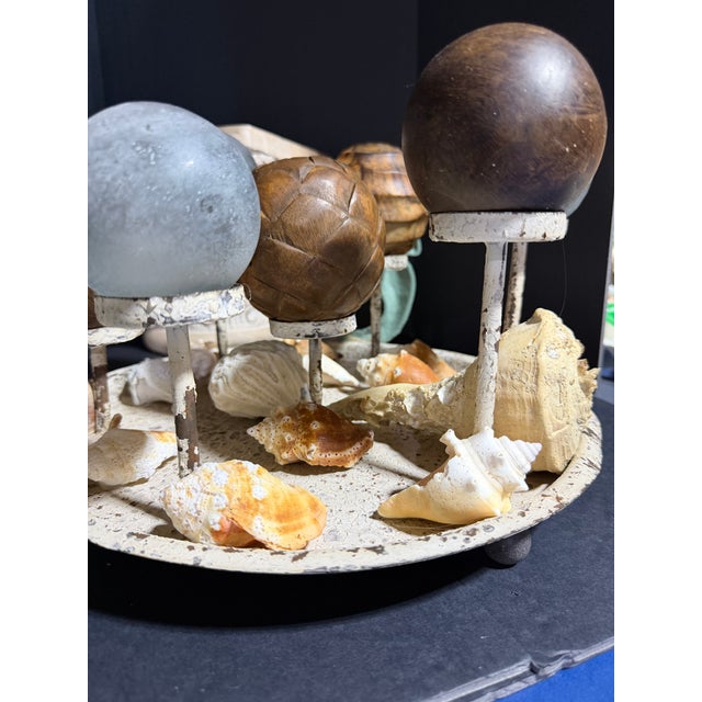 Japanese Celestial Meets the Sea Shell Centerpiece-Coastal Art Sculpture For Sale - Image 3 of 5