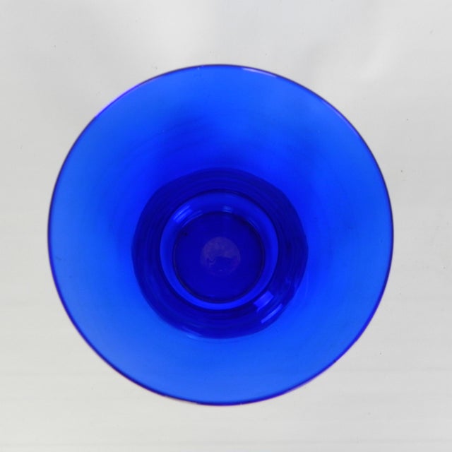 Art Deco Vase with Ribbed Base in Cobalt Blue, 1930s For Sale - Image 6 of 8