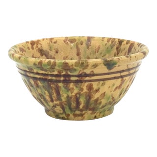 Pottery Splatterware Bowl, England, 19th Century For Sale