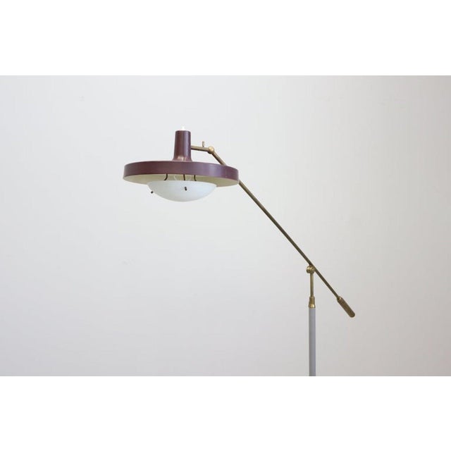 Gray Monumental Adjustable Floor Lamp by Sarfatti for Arteluce, 1952 For Sale - Image 8 of 17