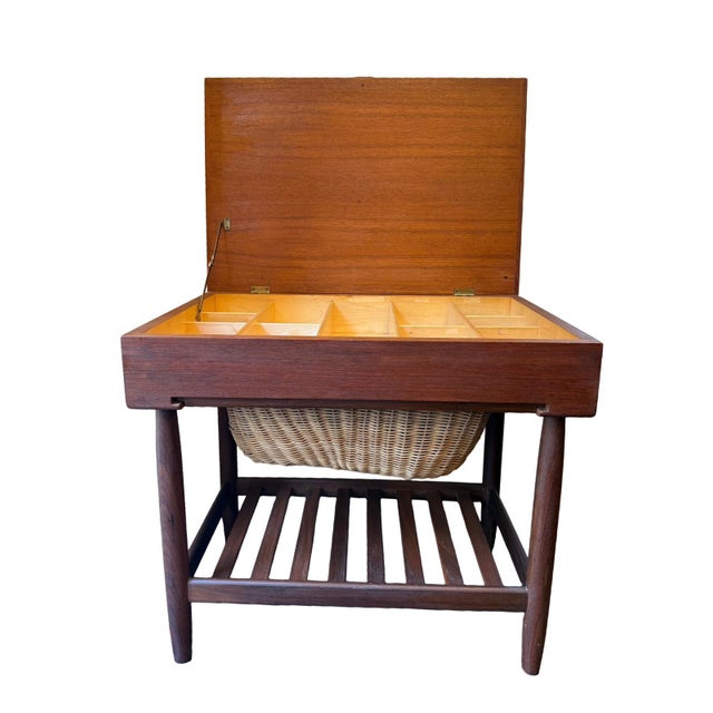 Danish Modern Teak Sewing Table by Ejvind A. Johansson for Vitré, Denmark, 1960s For Sale - Image 11 of 11