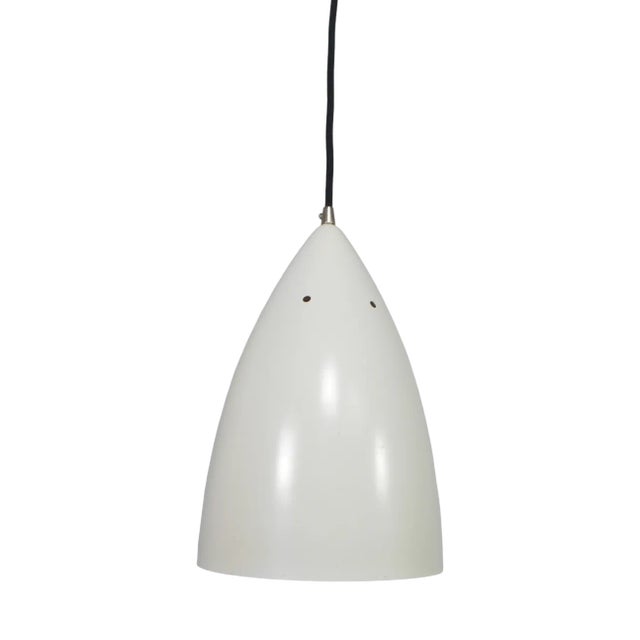 Vintage Hanging Lamp with Aluminum Shade, 1960s For Sale