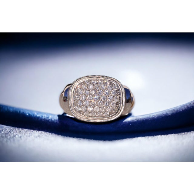 Contemporary The Yurm: Pave Set Natural Diamond Ring in White Gold For Sale - Image 3 of 11