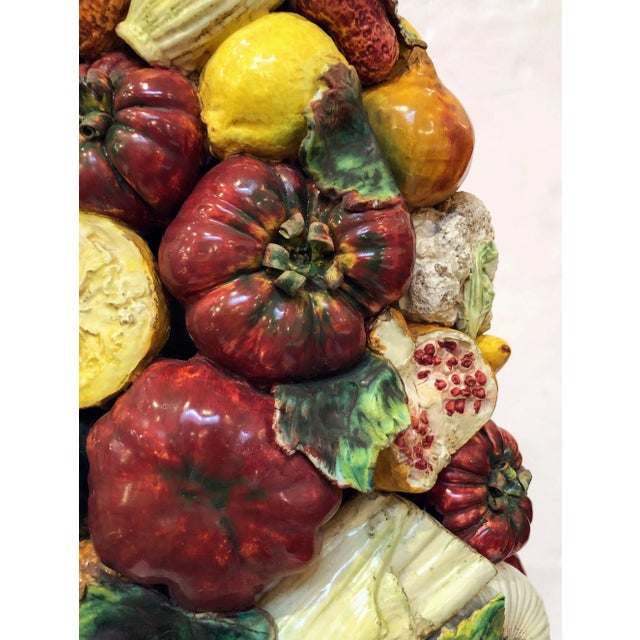Italian Large Italian Majolica Ceramic Vegetable Tower or Topiary Centerpiece For Sale - Image 3 of 13