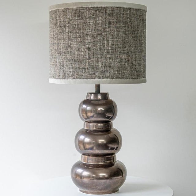 Orange Tiered Spherical Chrome Table Lamp by R. Houben, 1970 For Sale - Image 8 of 13