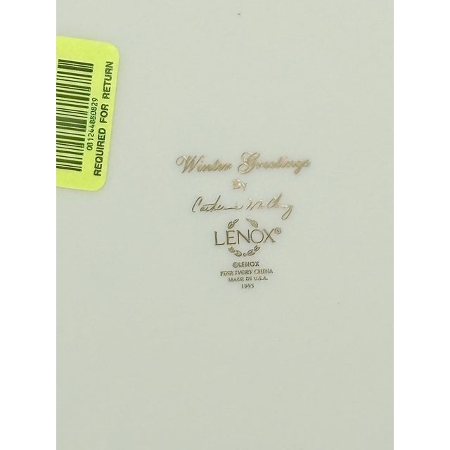 Lenox Vintage Lenox “Winter Greetings” Dinner Plates ~ Set of 6 For Sale - Image 4 of 6