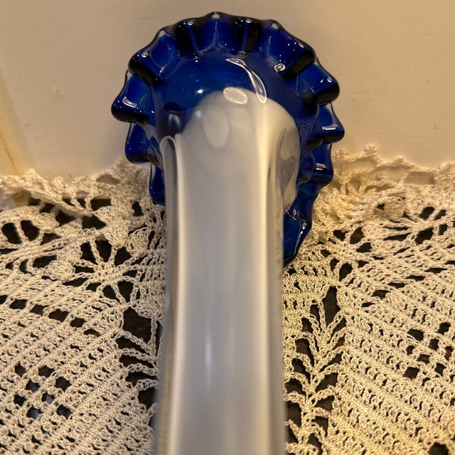 Glass Mid Century Glass Vase With Colbert Blue Jack in the Pulpit For Sale - Image 7 of 10