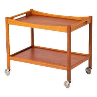 Mid-Century Modern Danish Bar Cart by Hans J. Wegner for Andreas Tuck, 1950s For Sale