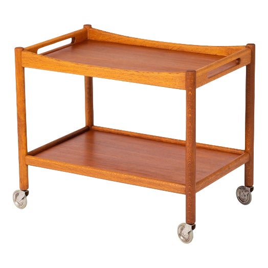 Mid-Century Modern Danish Bar Cart by Hans J. Wegner for Andreas Tuck, 1950s For Sale