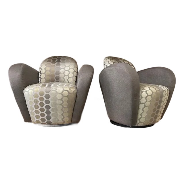 20th Century Kagan Style Swivel Chairs by Weiman For Sale
