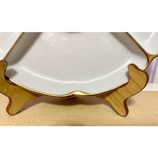 White Vintage Gold Trimmed Bavarian Platter For Sale - Image 8 of 11