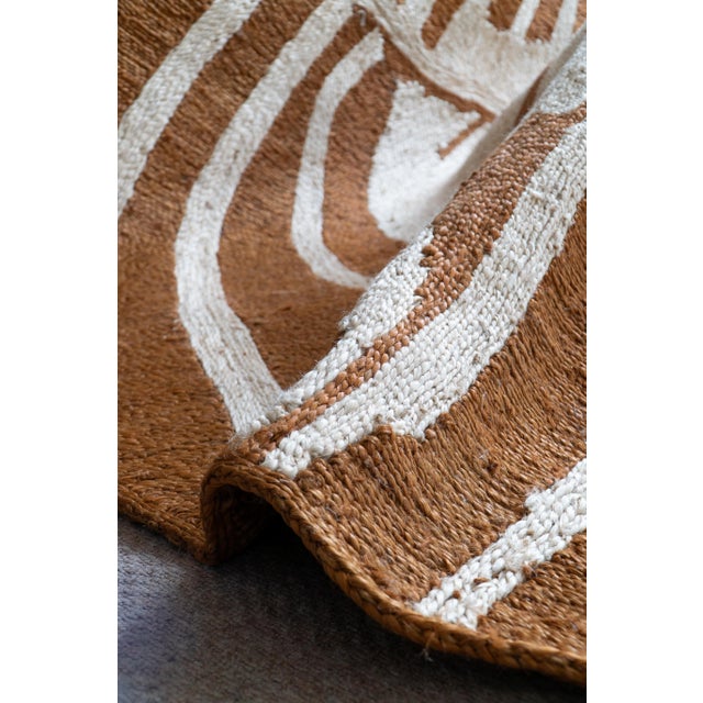 Jiko II (Dusty Earth and White Sand) Rug by Kelechi Ejikeme for Swallo Studio For Sale - Image 4 of 5