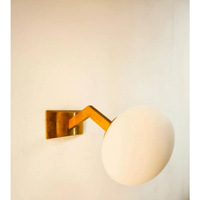 Brass Wall Light with Oval Glass For Sale - Image 4 of 9