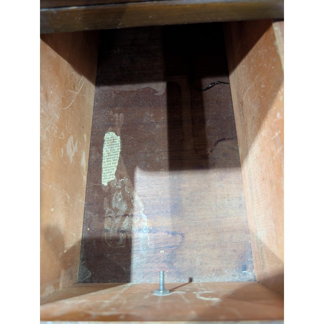 Wood Antique National Furniture Company Walnut Vanity, Mirror & Bench, Mount Airy Nc , 3 Pieces For Sale - Image 7 of 18